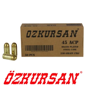 Özkursan 45 ACP FMJ 230 Grain Tabanca Mermisi
